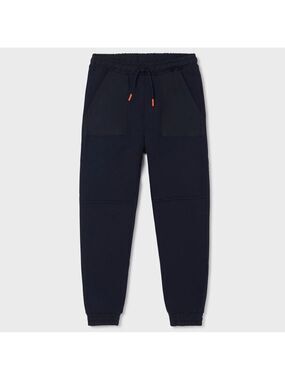 Mayoral Dark Blue Kids Joggers with Orange Accents